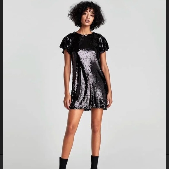 Zara black sequins dress - Picture 1 of 14